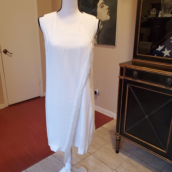 Rebecca Taylor all white dress with fridge in size 6 - Picture 2 of 4
